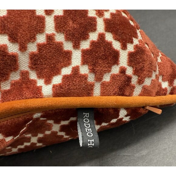 Rodeo Home Luxury Throw Pillow Large Velvet Geometric Feather Down Filled 20x20 - Picture 4 of 8